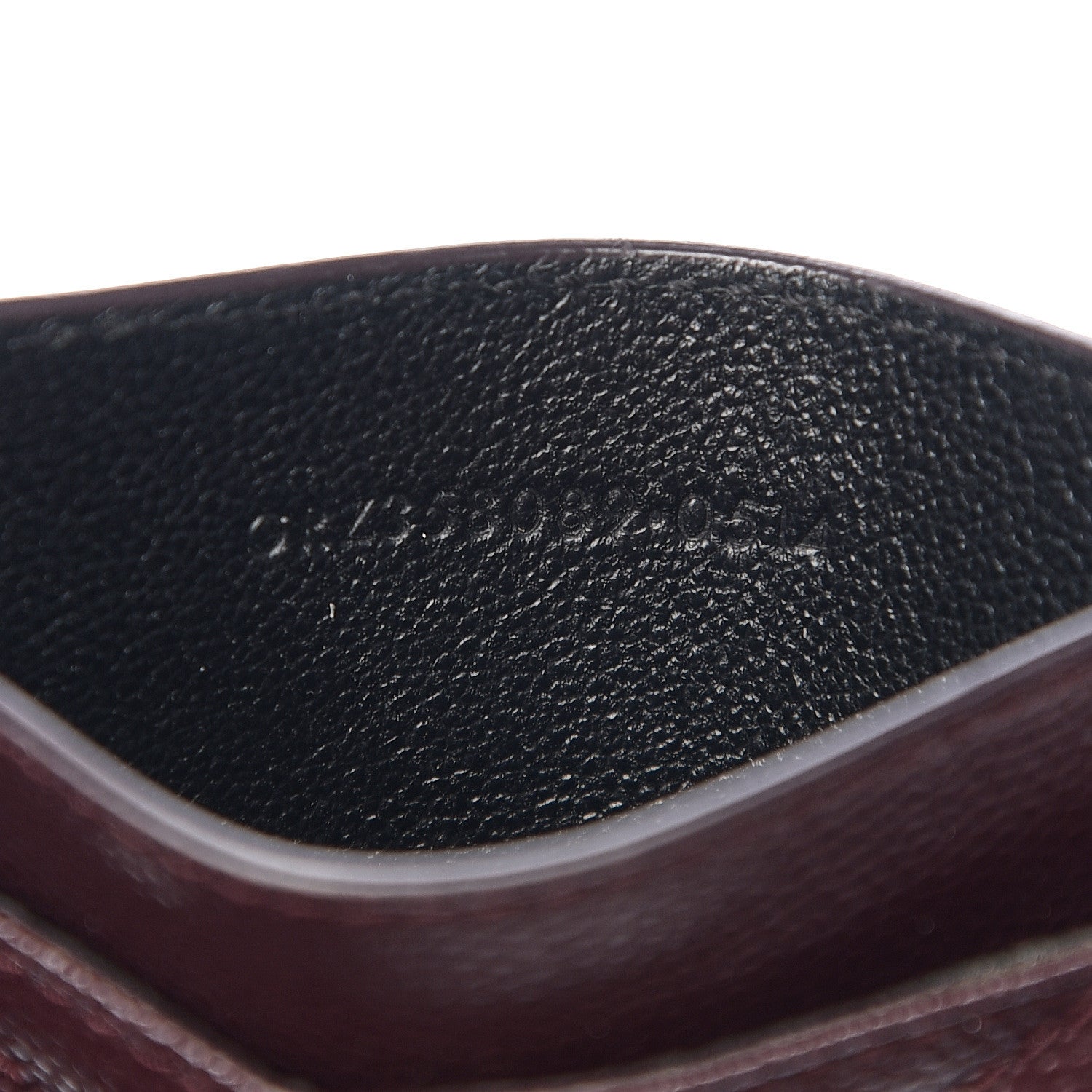 Saint Laurent Grain De Poudre Matelasse Chevron Monogram Credit Card Case Bordeaux 6 of 7