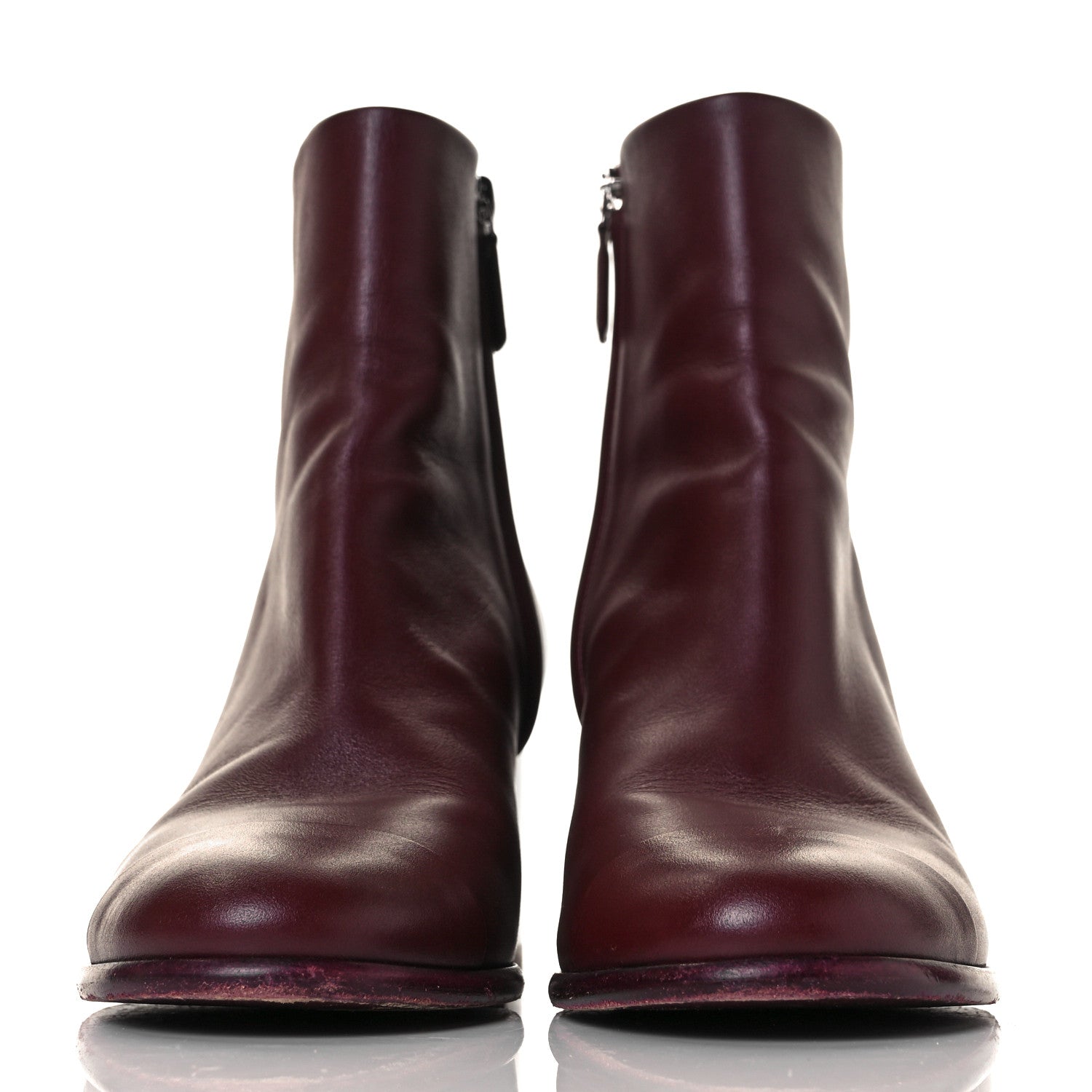 Chanel CC Ankle Boots 39.5 Burgundy 2 of 9