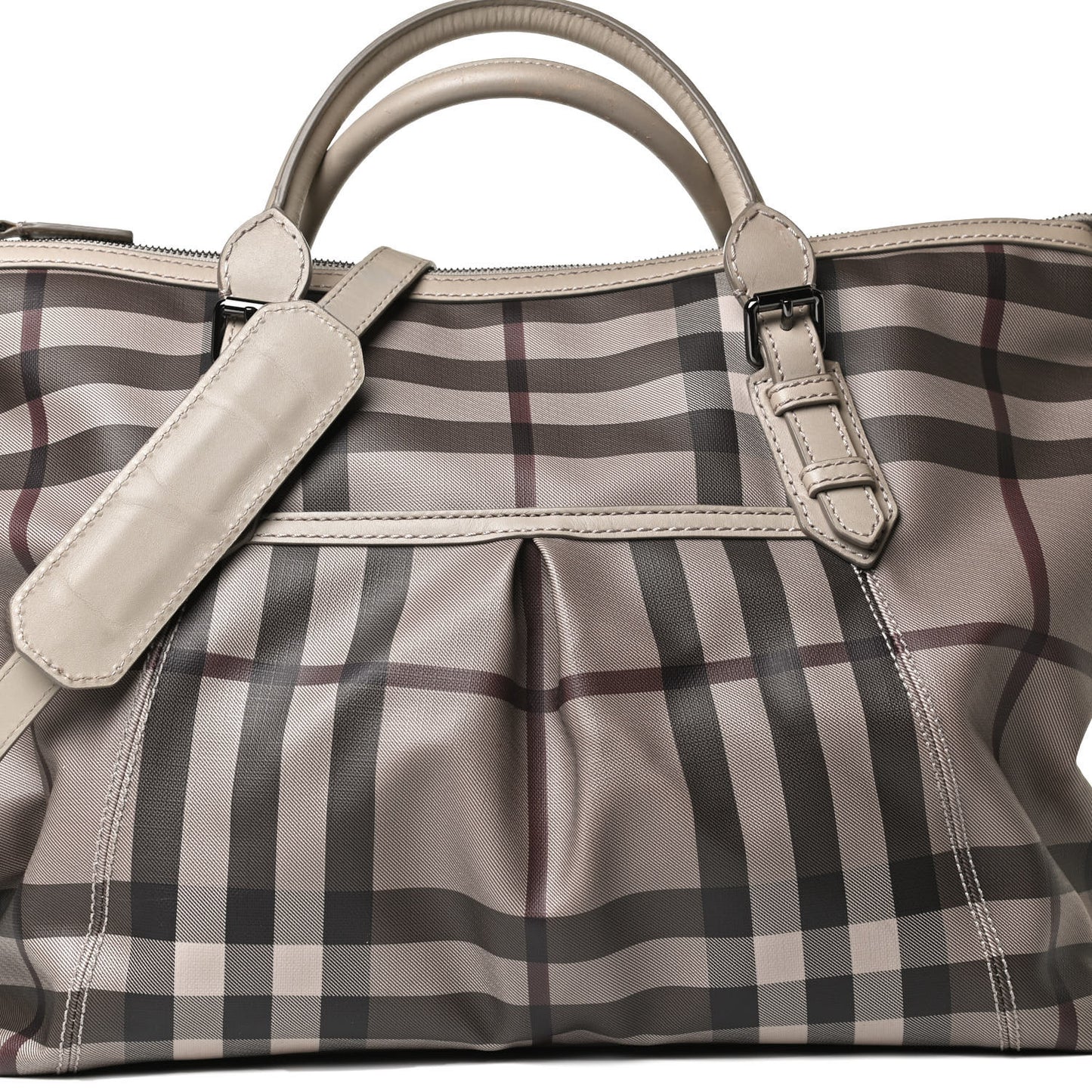 Smoked Check Diaper Bag Trench