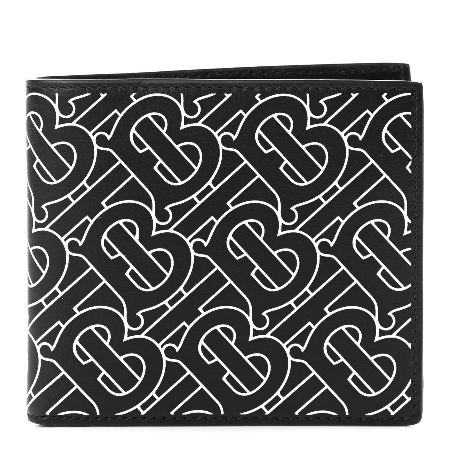 Calfskin Embossed Monogram Bi-Fold Wallet Black White