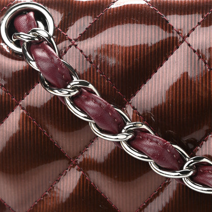 Chanel Striated Patent Quilted Jumbo Double Flap Burgundy 12 of 12