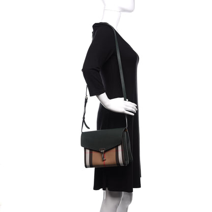 Burberry Derby Calfskin House Check Small Macken Crossbody Bag Dark Bottle Green 2 of 10