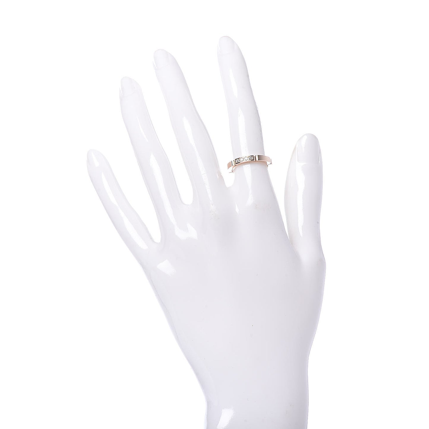 18K Pink Gold Diamond Maillon Panthere Wedding Band Ring 49 4.75