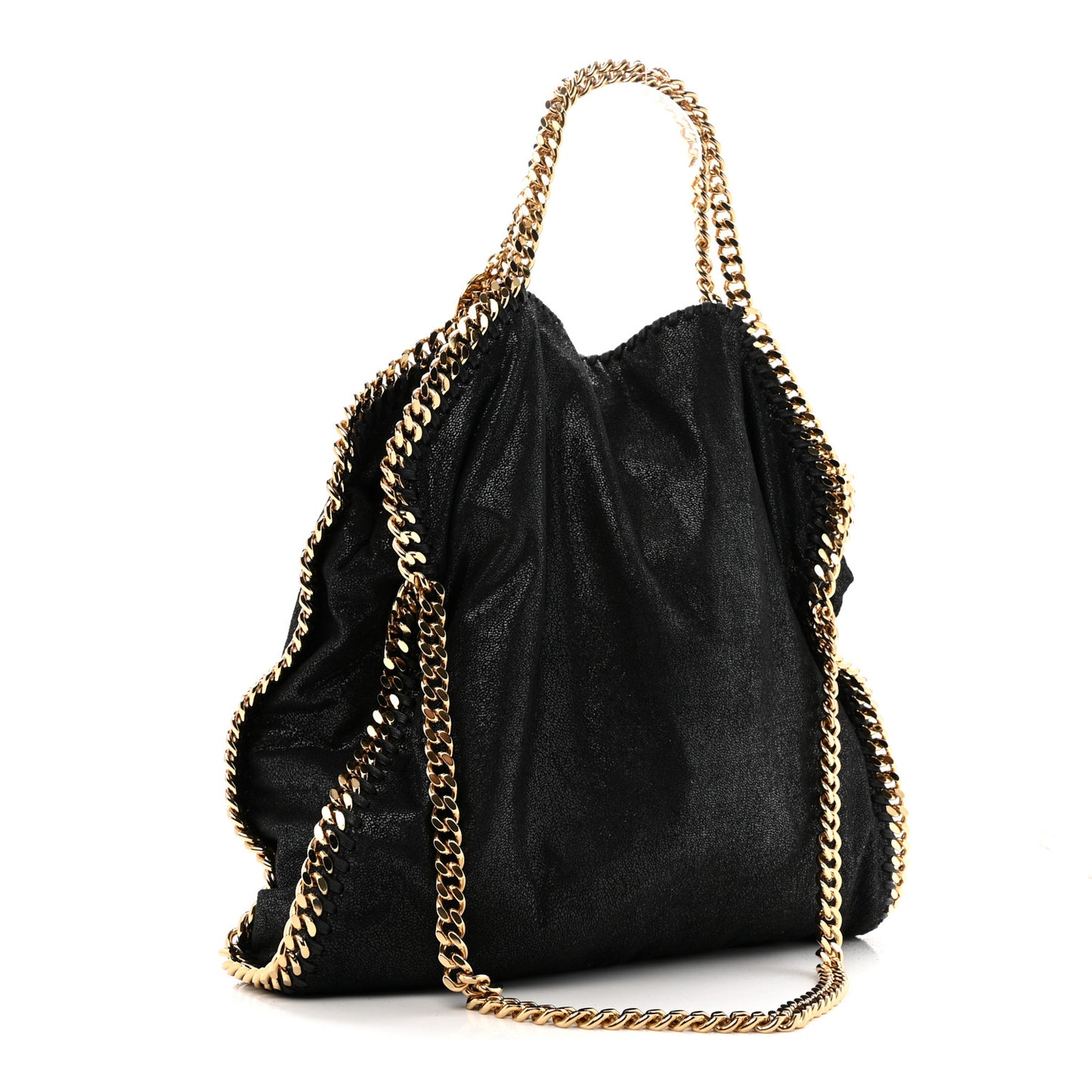 Shaggy Deer Small Falabella Fold Over Tote Black