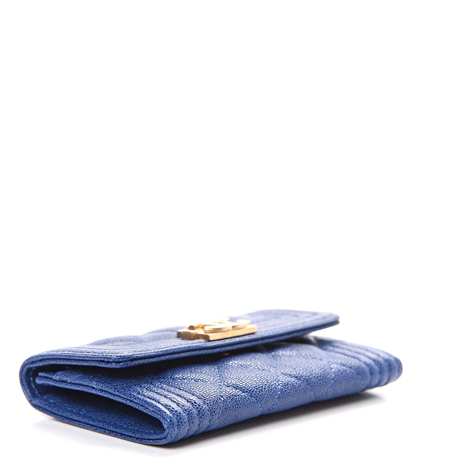 Chanel Iridescent Caviar Quilted Boy Card Holder Wallet Dark Blue 3 of 8