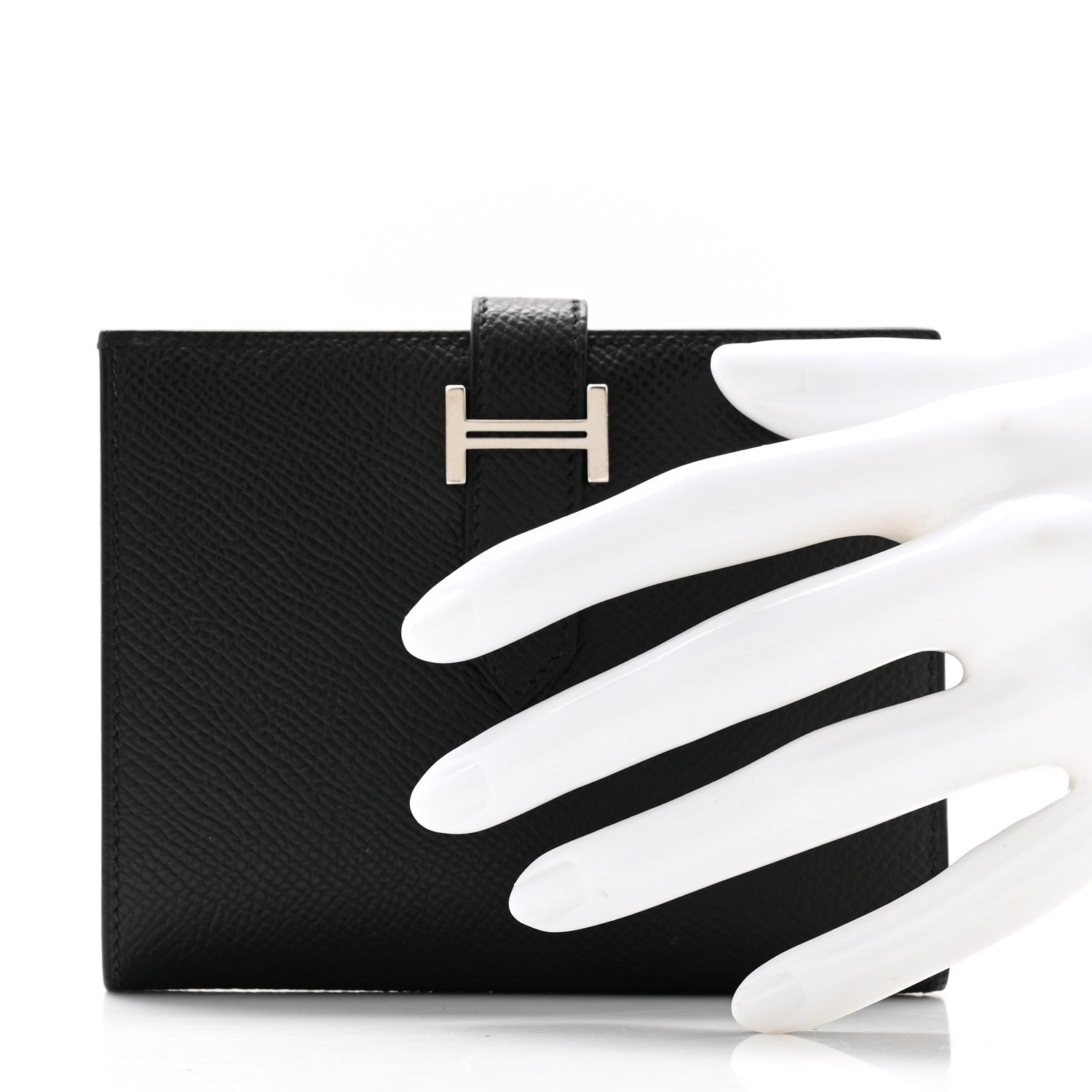 Hermes Epsom Bearn Compact Wallet Black 2 of 7