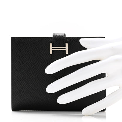 Hermes Epsom Bearn Compact Wallet Black 2 of 7