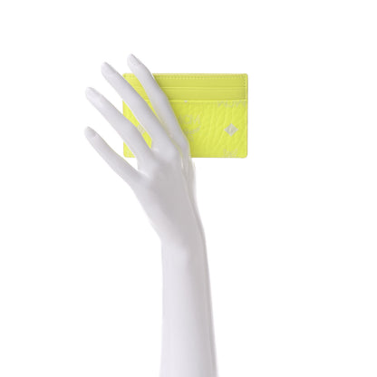 MCM Visetos Card Case Neon Yellow 2 of 7