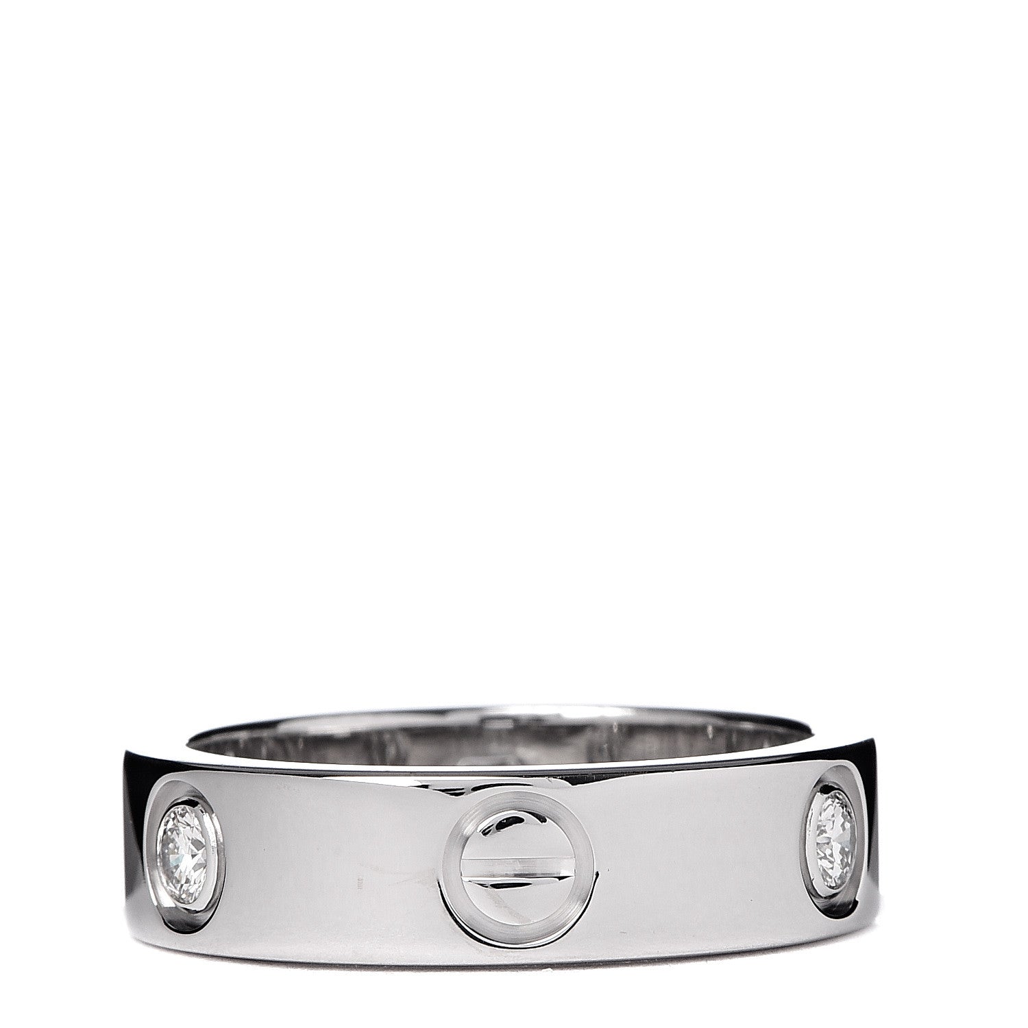 Cartier 18K White Gold 3 Diamond 5.5mm LOVE Ring 55 7.25 3 of 5