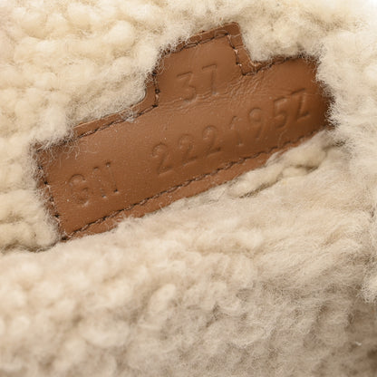 Hermes Suede Goatskin Woolskin Womens Chypre Sandals 37 Brun Fume Ecru 9 of 9