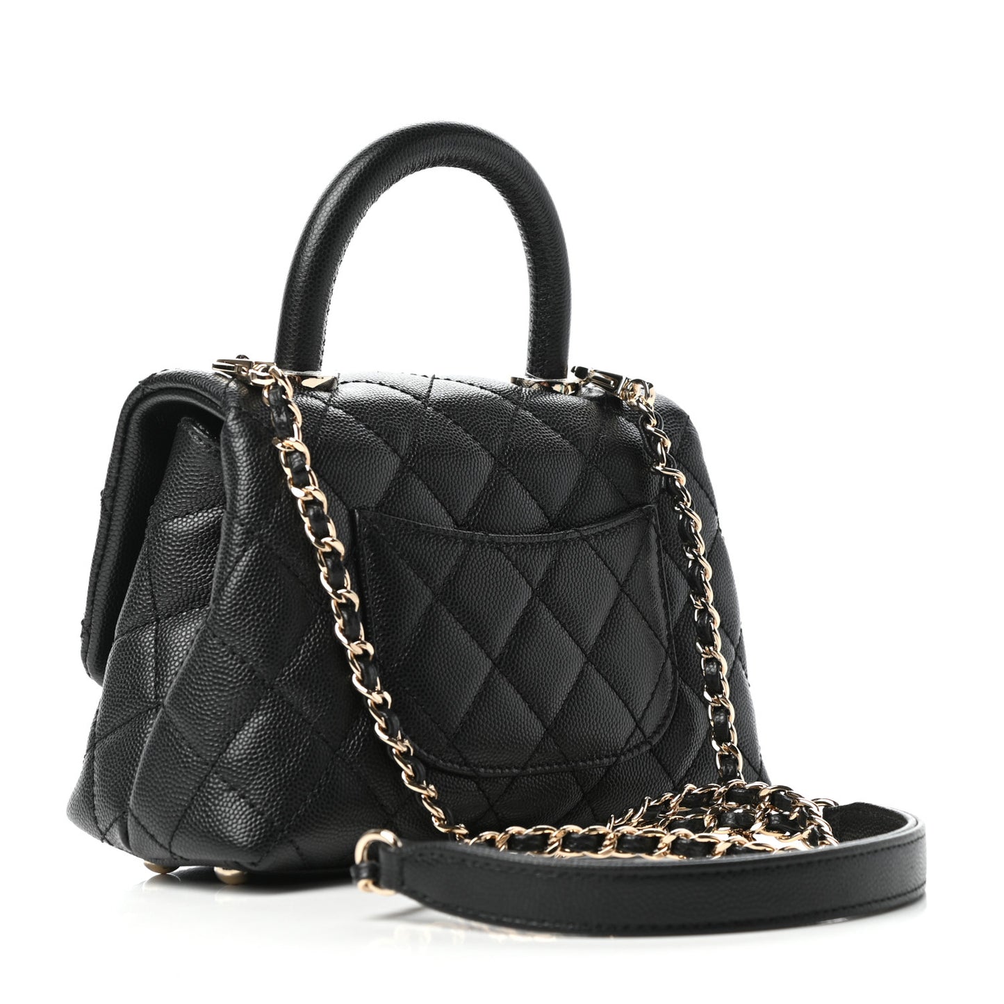 Caviar Quilted Extra Mini Coco Handle Flap Black