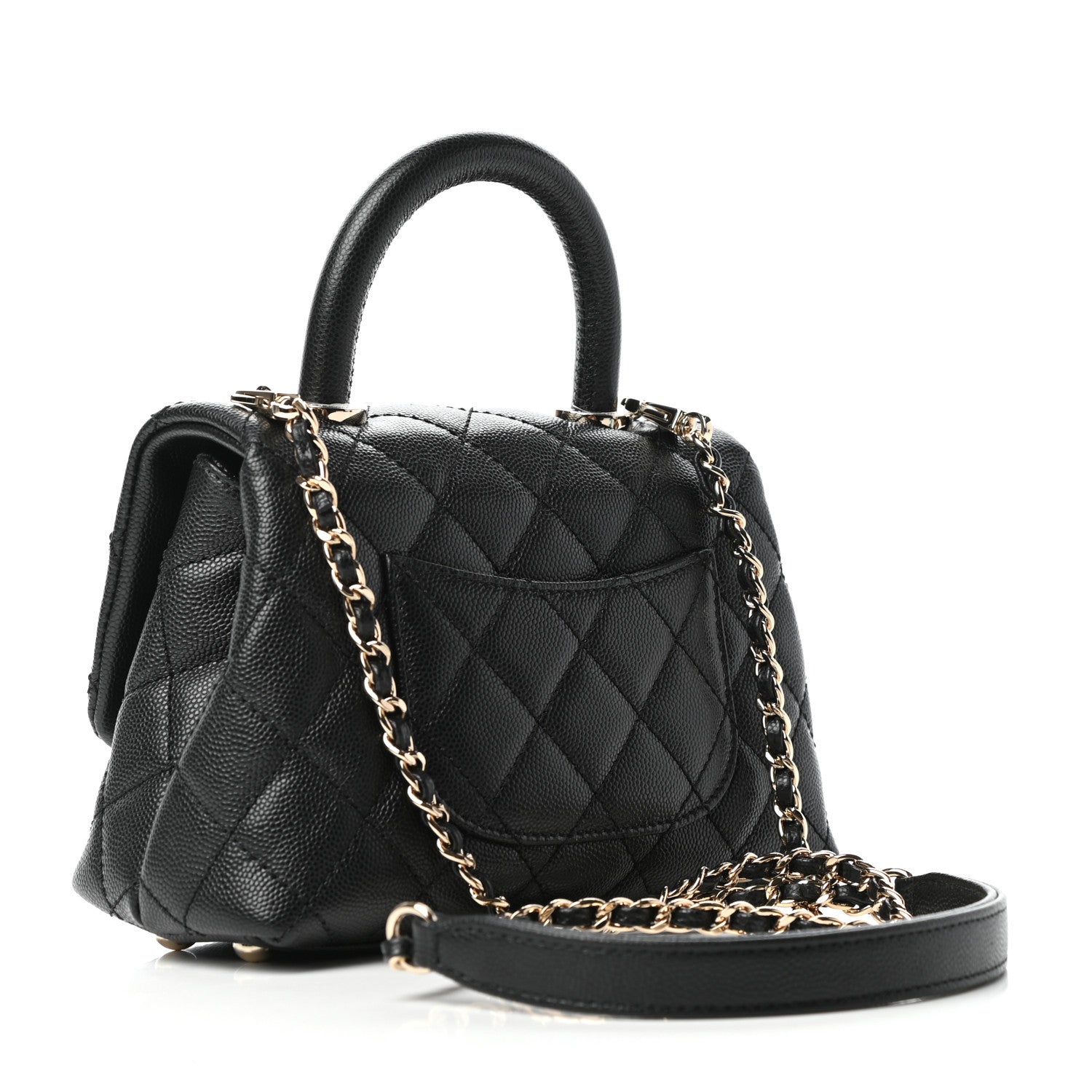 Chanel Caviar Quilted Extra Mini Coco Handle Flap Black 3 of 10