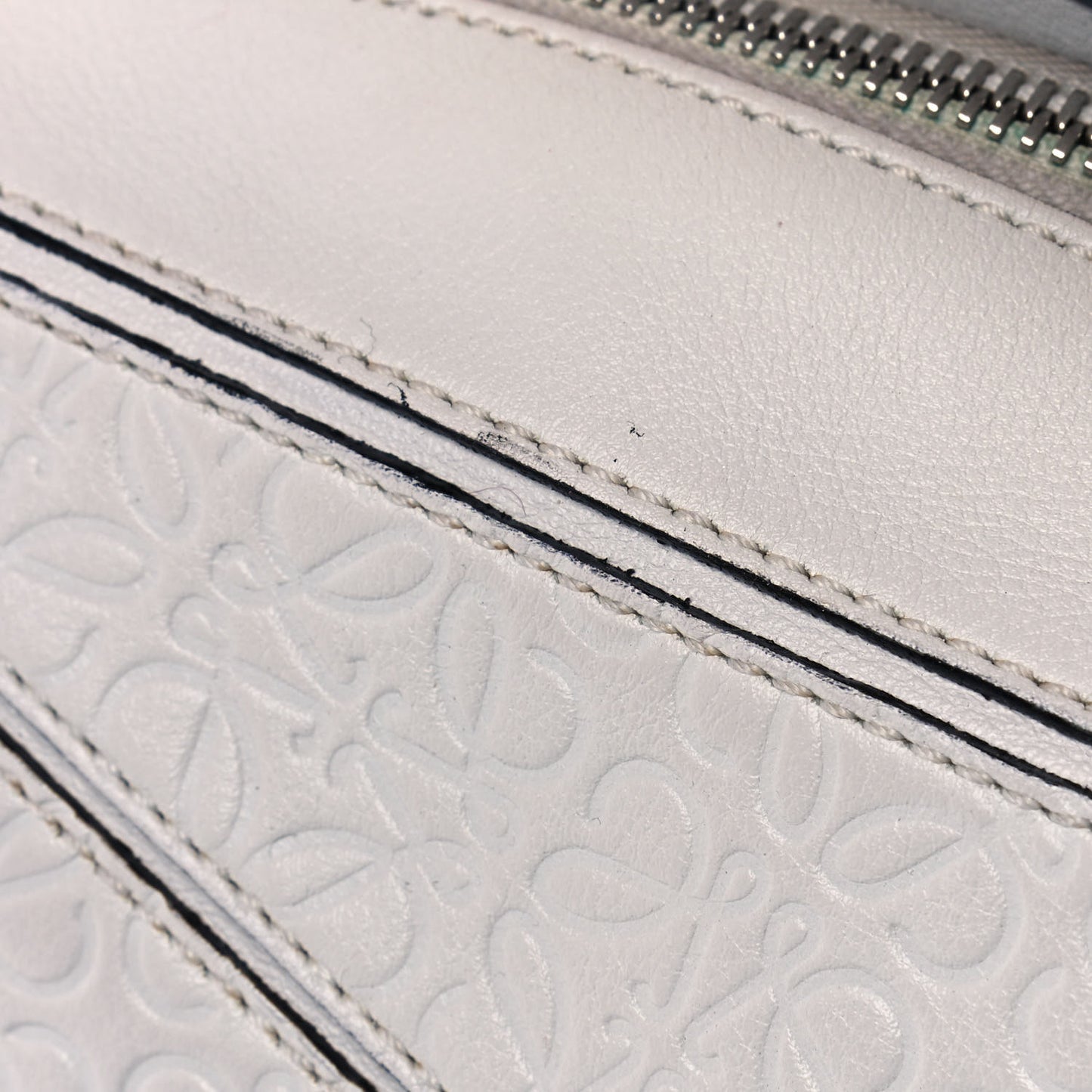 Calfskin Embossed Small Puzzle Bag White
