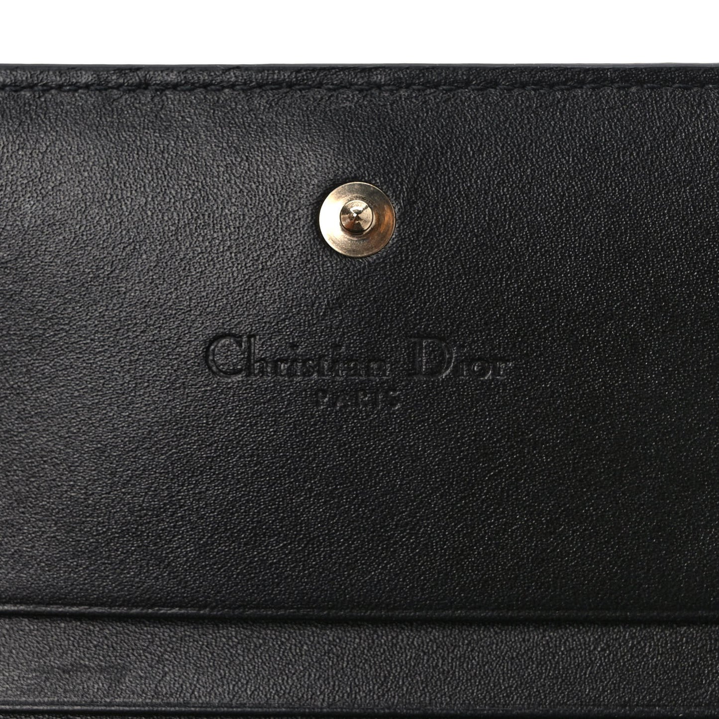Patent Cannage Small Lady Dior Flap Card Holder Black