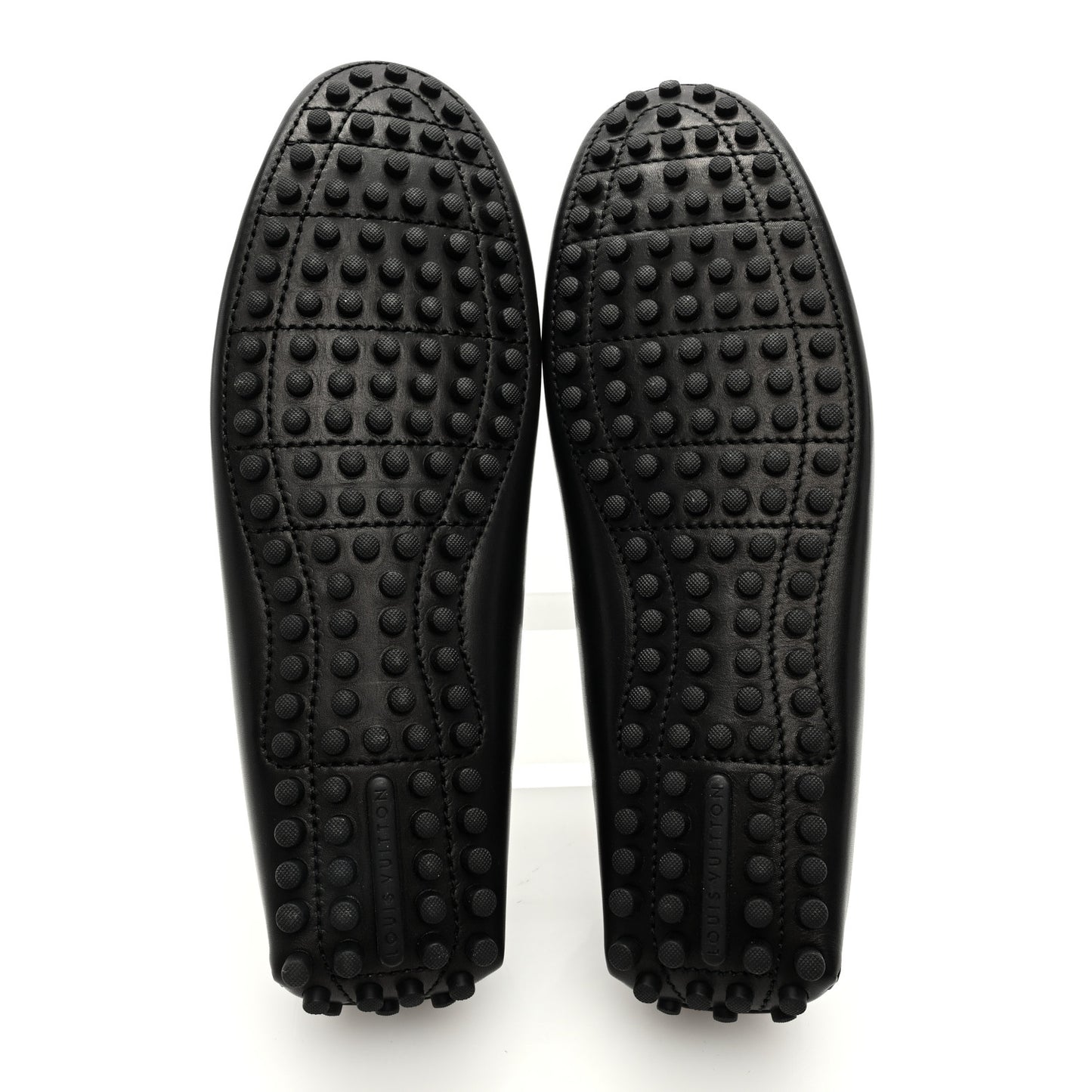 Calfskin Mens Flat LV Moccasin Loafers 10 Black