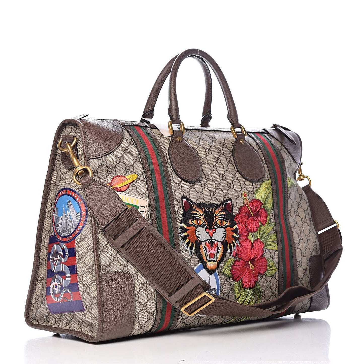 Soft GG Supreme Monogram Courrier Large Duffle Bag Beige New Acero Multicolor