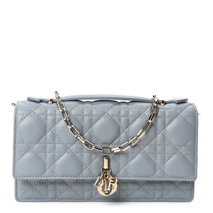 Christian Dior Lambskin Cannage Mini My Dior Top Handle Clutch Cloud Blue 1 of 10