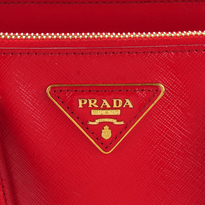 Prada Saffiano Vernice Mini Galleria Double Zip Tote Rosso 9 of 15