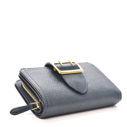 Burberry Grainy Calfskin Buckle Detail Zip Wallet Blue Carbon 4 of 6