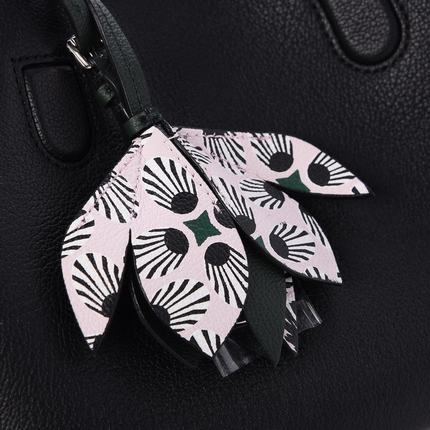 Grained Calfskin Small Blossom Tote Black