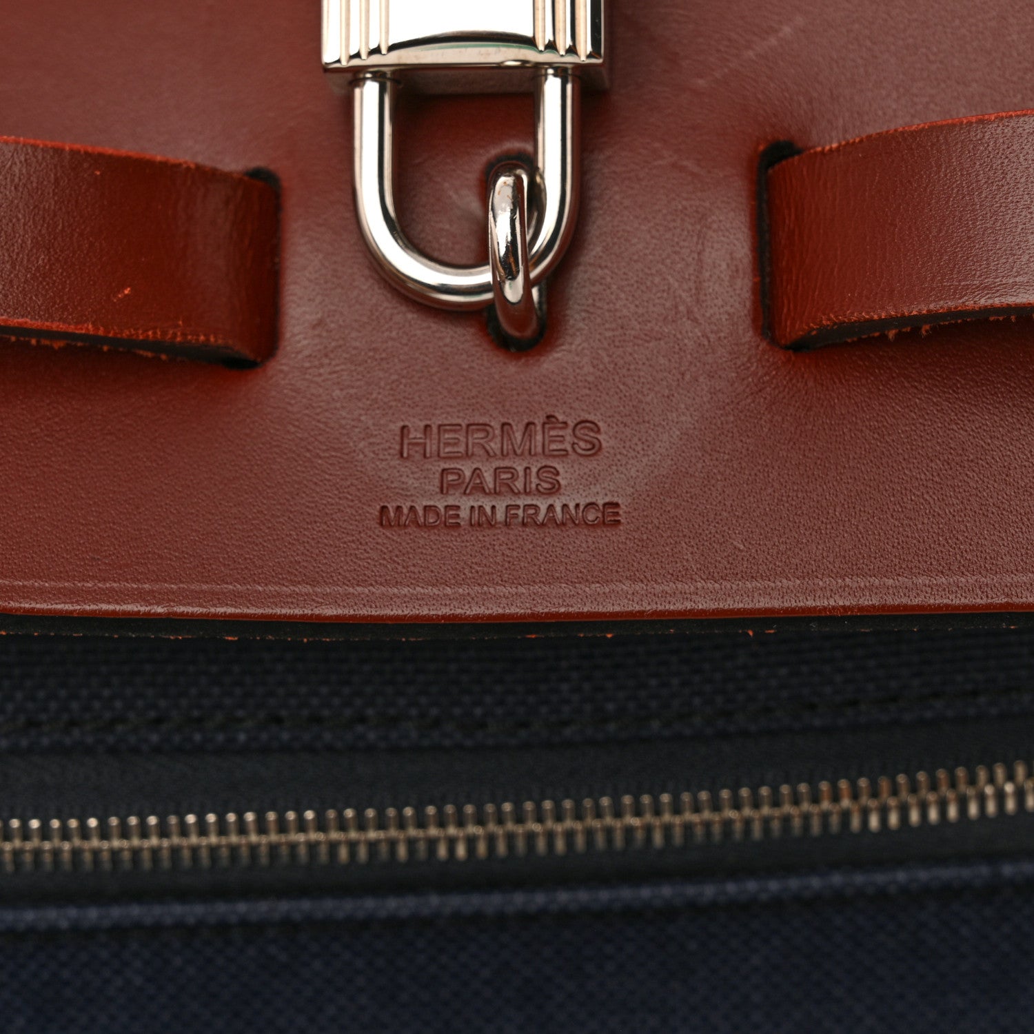 Hermes Toile Vache Hunter Herbag Zip 39 MM Bleu Marine Rouge H 7 of 12