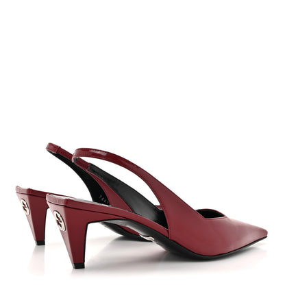 Gucci Nappa Mallory Pointed Toe Slingback Sandal 36.5 New Cherry 5 of 11
