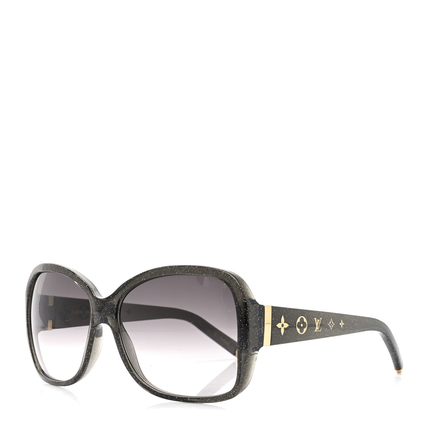 Louis Vuitton Acetate Obsession Round Sunglasses Z1855W Black Glitter 1 of 7