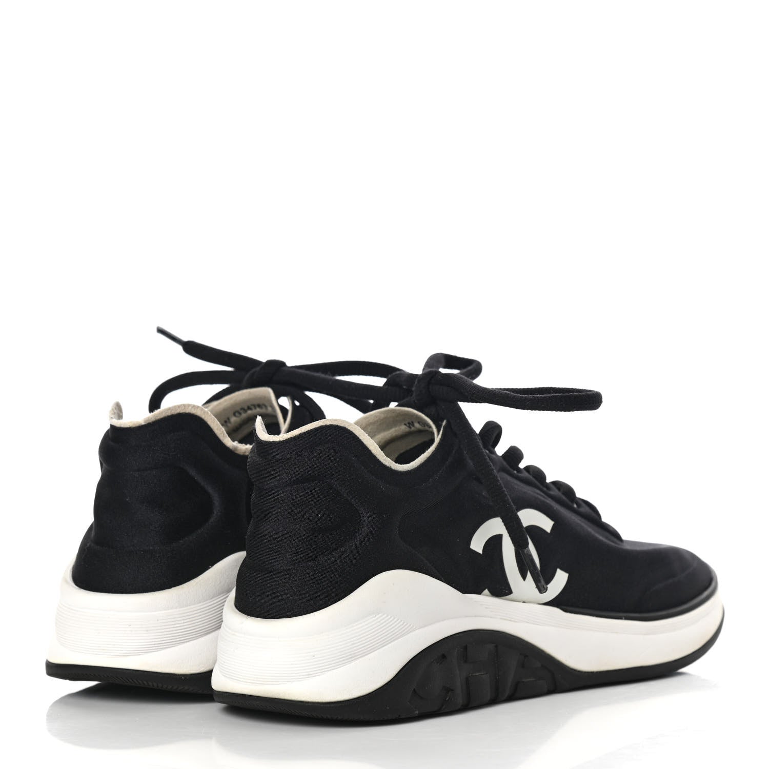 Chanel Lycra Womens CC Sneakers 36 Black 4 of 7