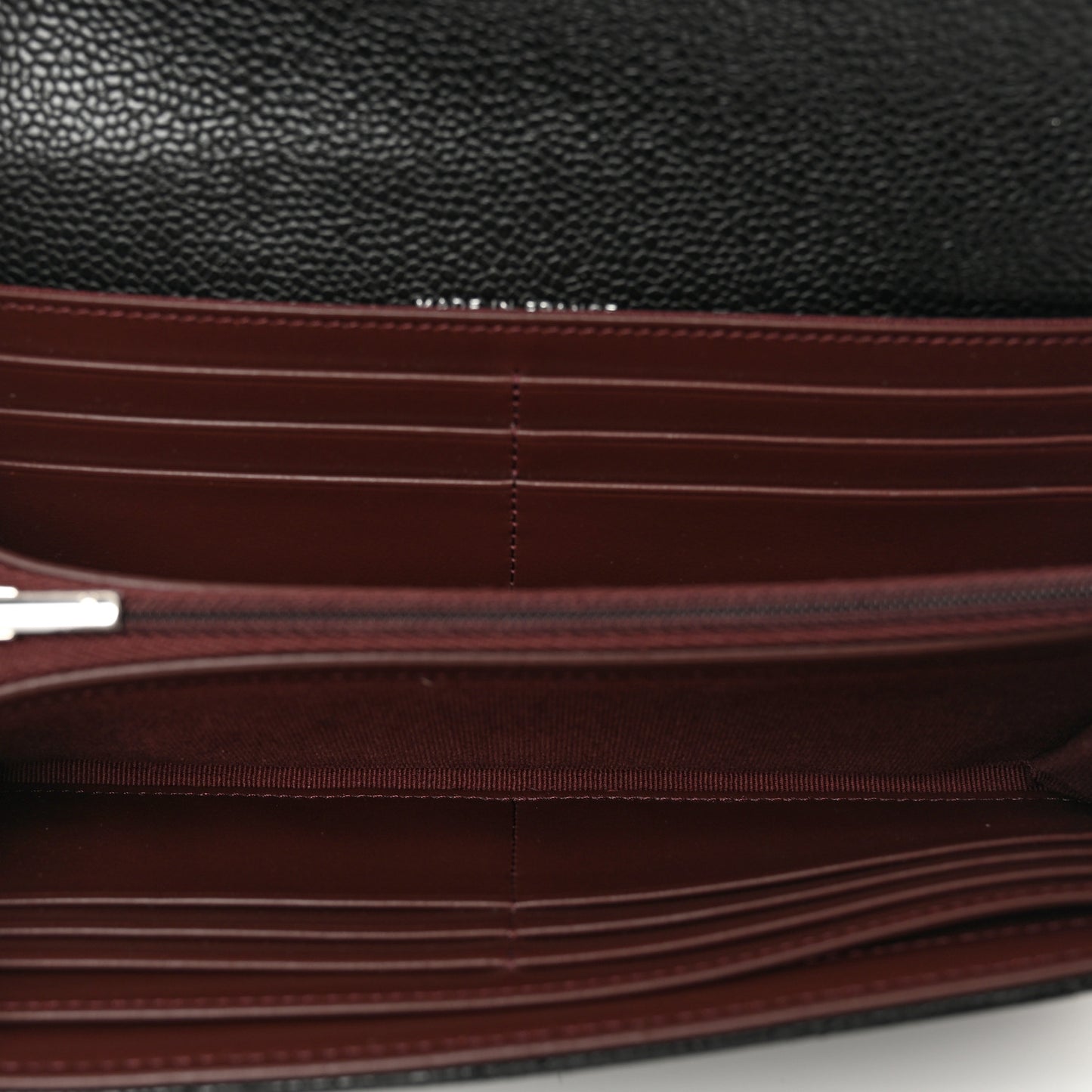 Caviar Quilted Long Flap Wallet Black