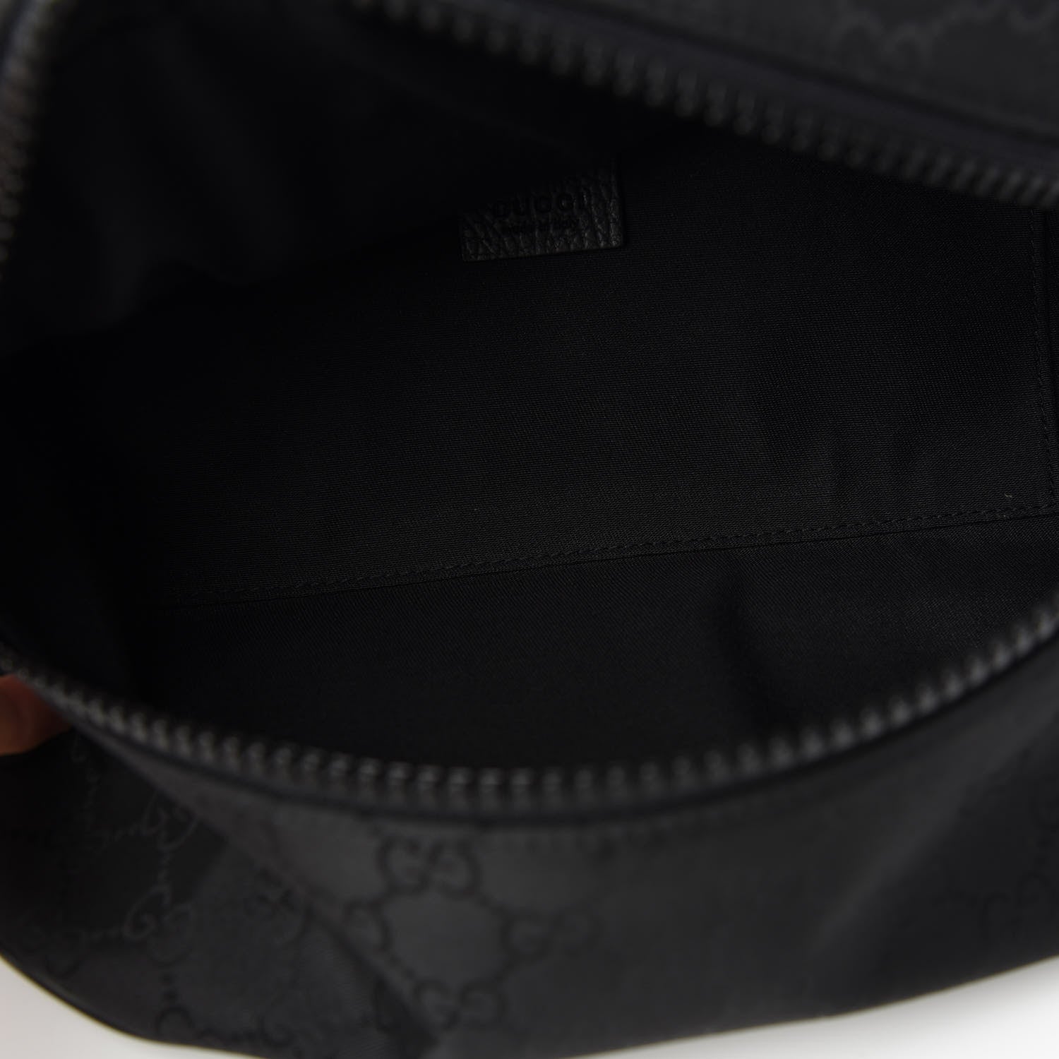 Gucci Nylon Monogram Fanny Pack Belt Bag Black 6 of 9