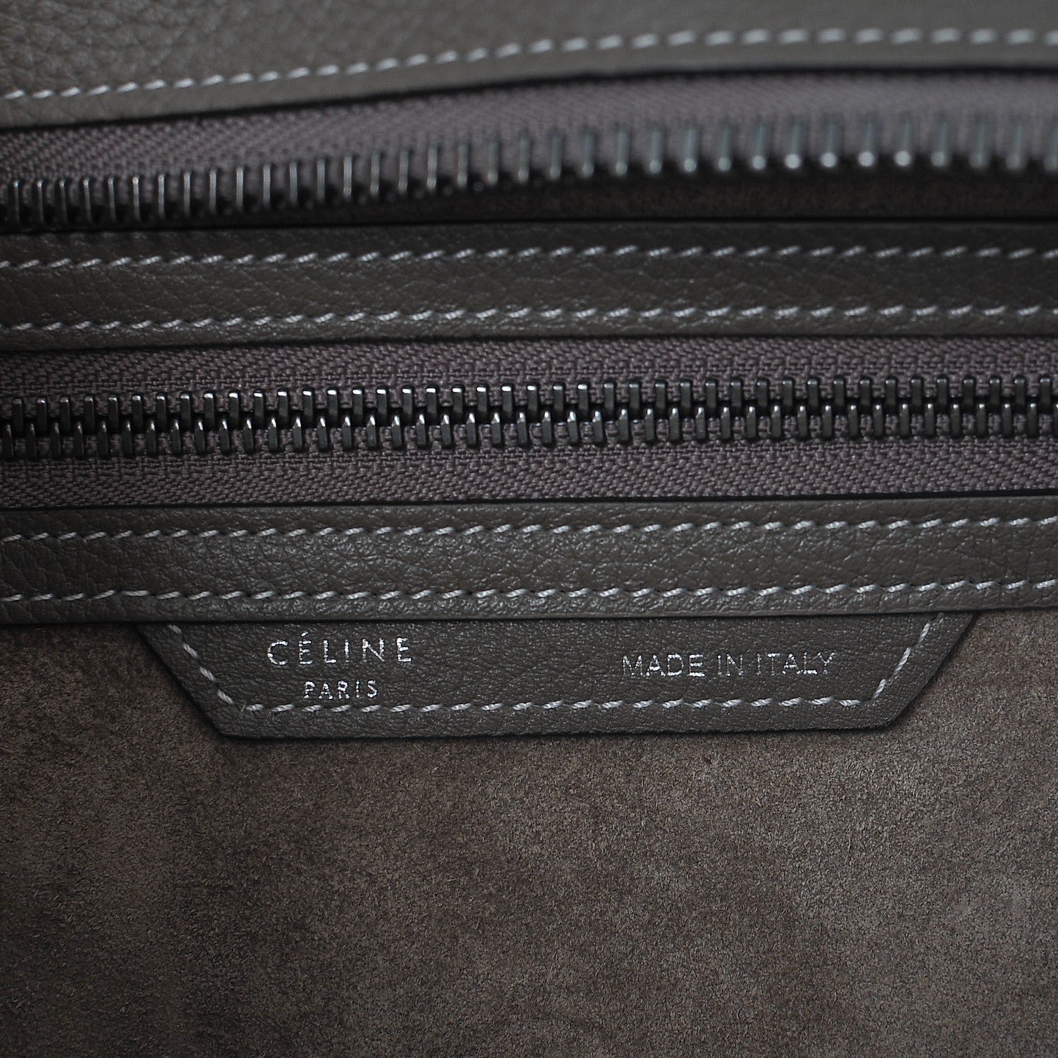 Celine Drummed Calfskin Micro Luggage Souris 7 of 7