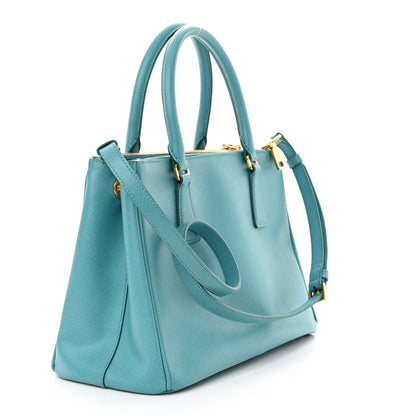 Prada Saffiano Lux Galleria Small Double Zip Tote Turchese 4 of 14