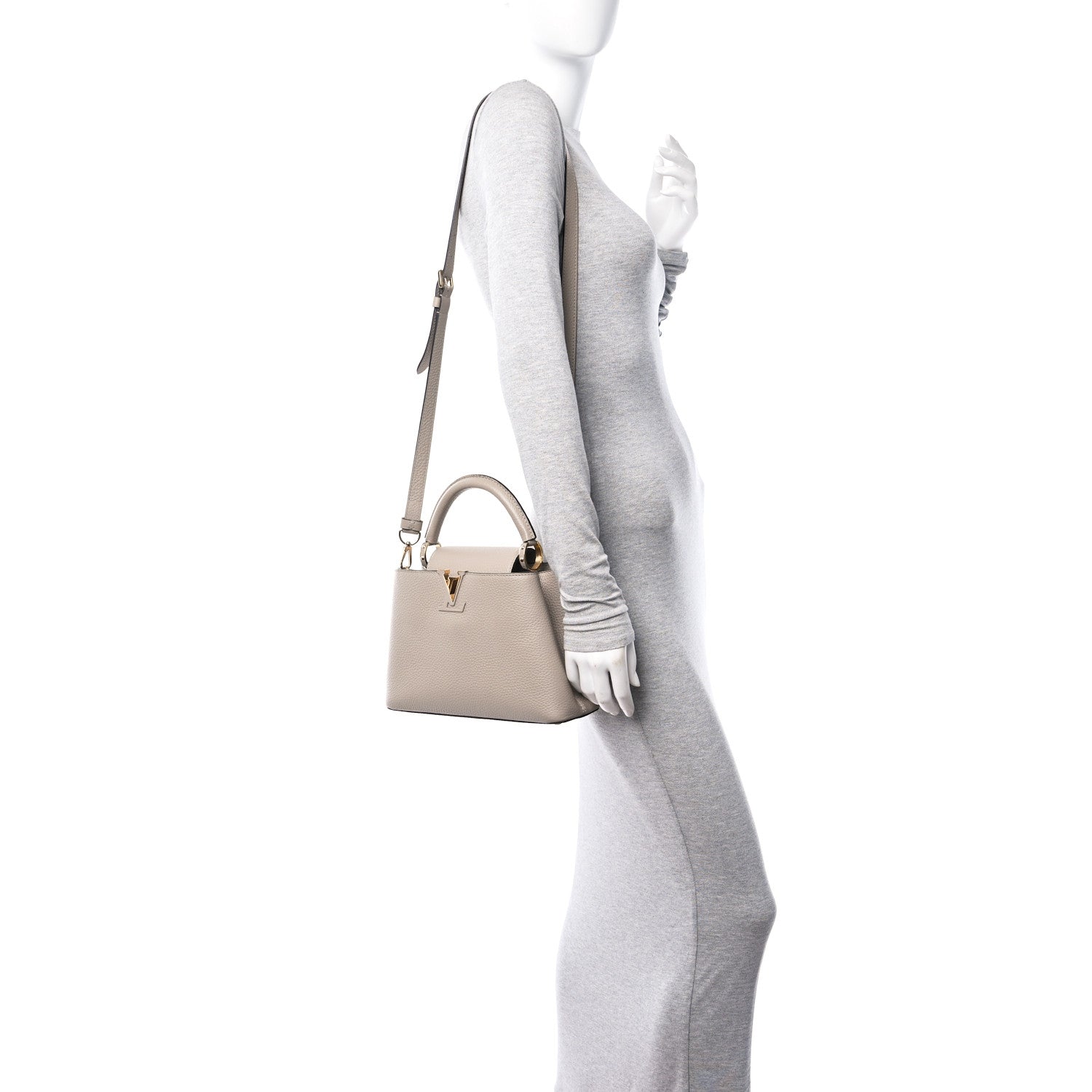 Louis Vuitton Taurillon Capucines BB Galet 2 of 13