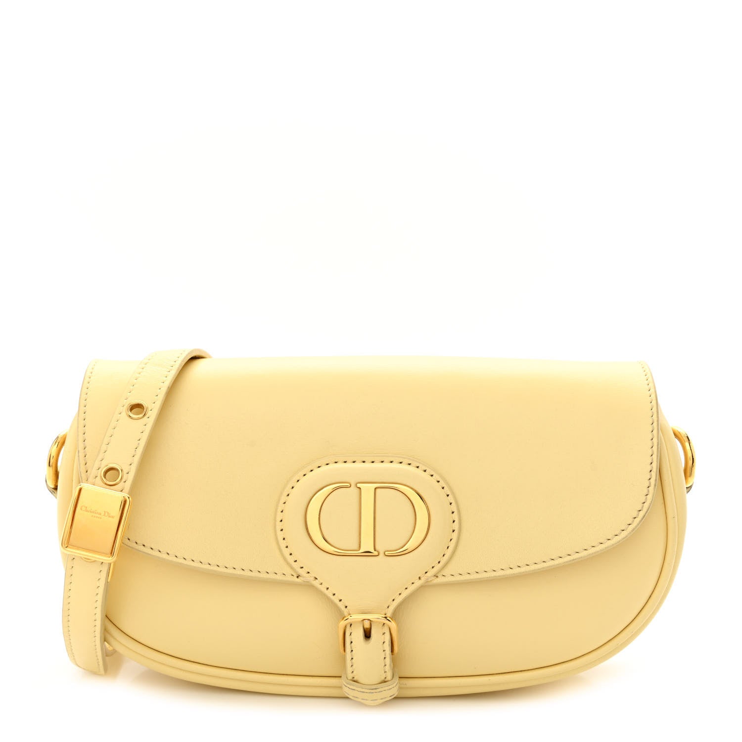 CHRISTIAN DIOR Box Calfskin East West Bobby Bag in the color Pale Yellow by FASHIONPHILE