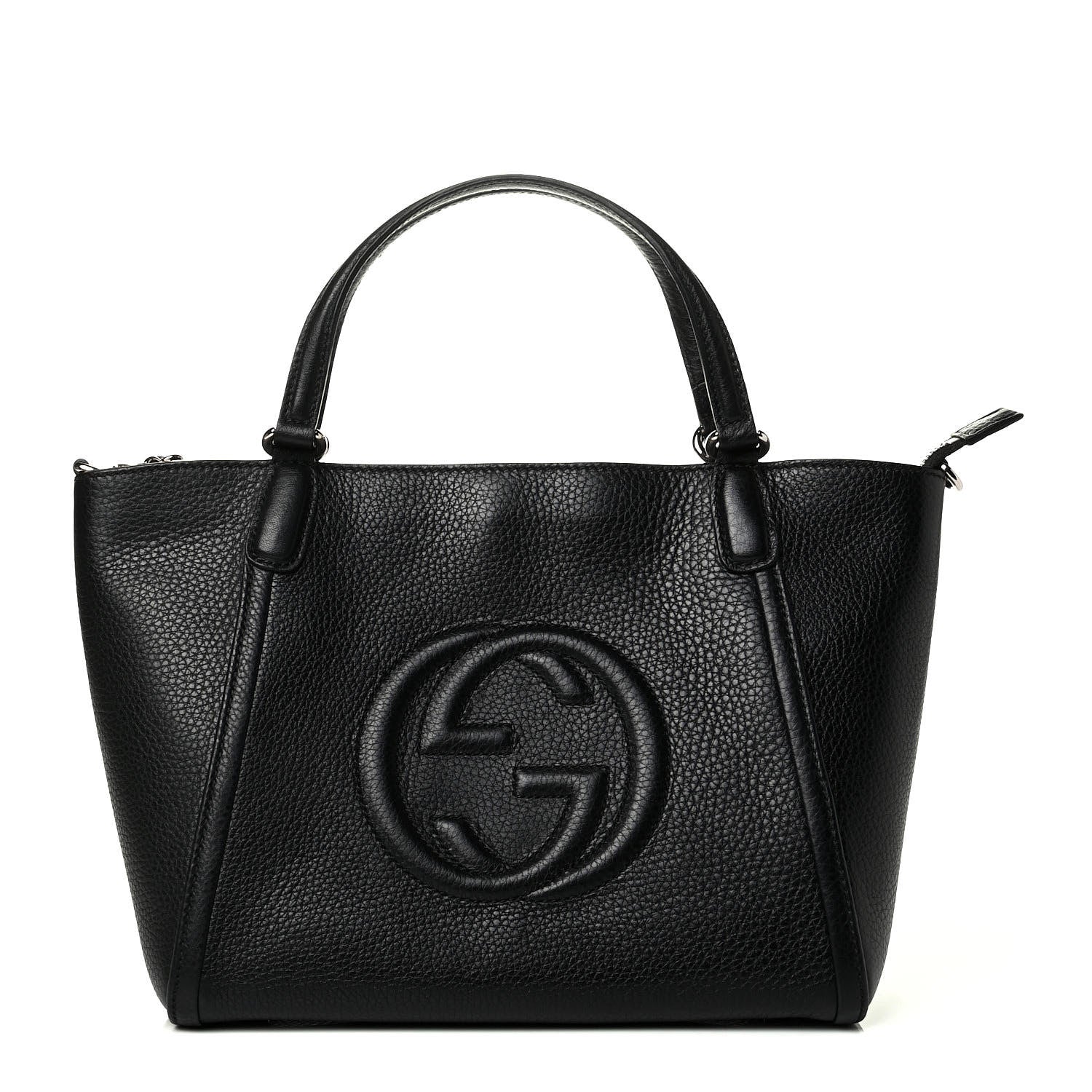 Gucci Pebbled Calfskin Small Soho Top Handle Bag Black 1 of 7