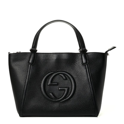 Gucci Pebbled Calfskin Small Soho Top Handle Bag Black 1 of 7