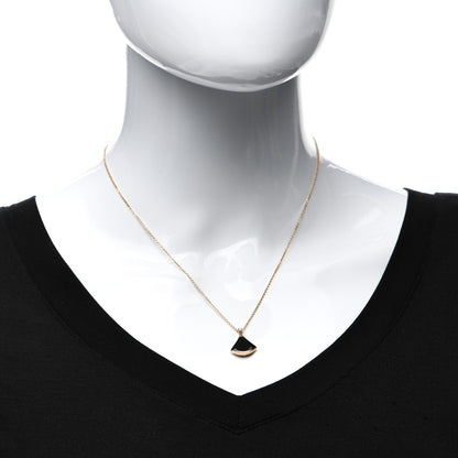 Bulgari 18K Rose Gold Diamond Black Onyx Divas' Dream Pendant Necklace 2 of 5