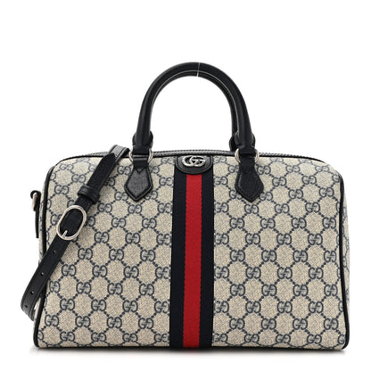 Gucci GG Supreme Monogram Web Medium Ophidia Top Handle Bag Beige Blue 1 of 10