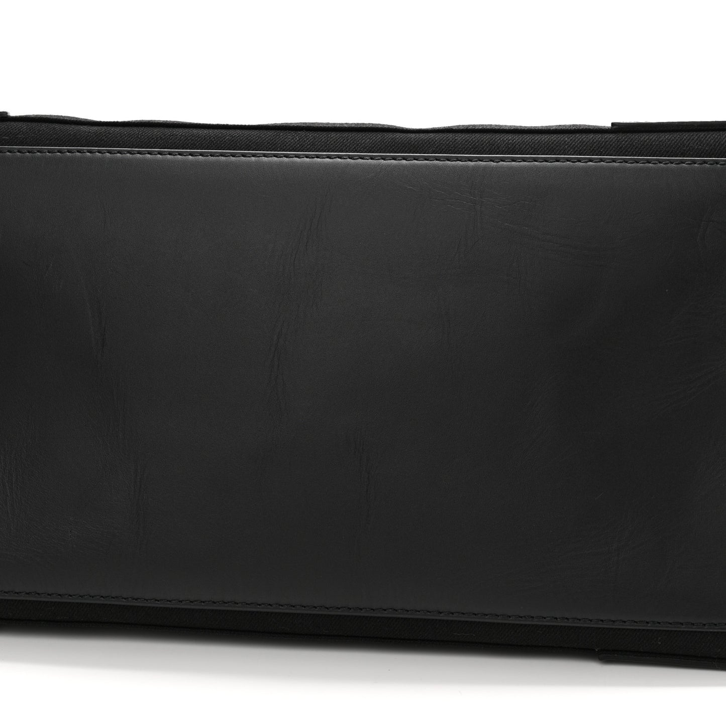 Cotton Canvas Calfskin M Navy Cabas Black White