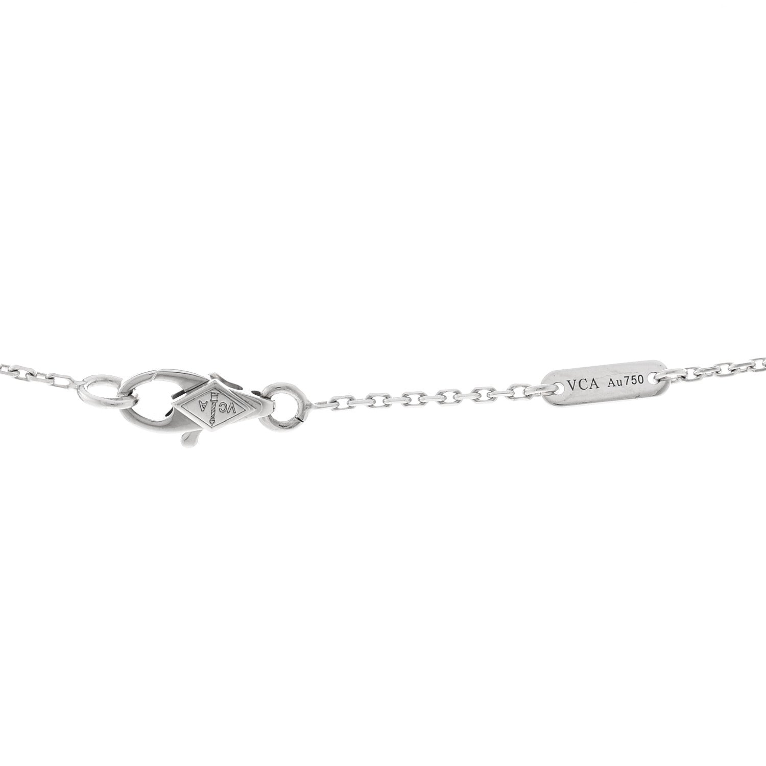 Van Cleef & Arpels 18K White Gold Diamond Sweet Alhambra Pendant Necklace 4 of 5