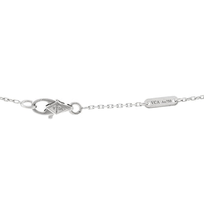 Van Cleef & Arpels 18K White Gold Diamond Sweet Alhambra Pendant Necklace 4 of 4