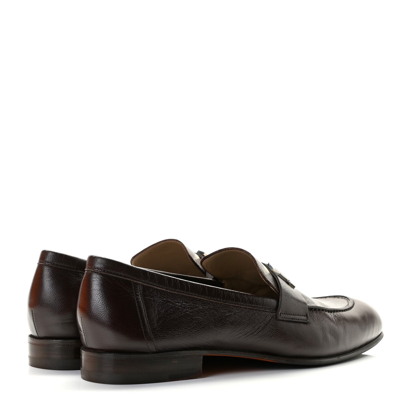 Goatskin Mens Paris Loafers 40.5 Dark Brown