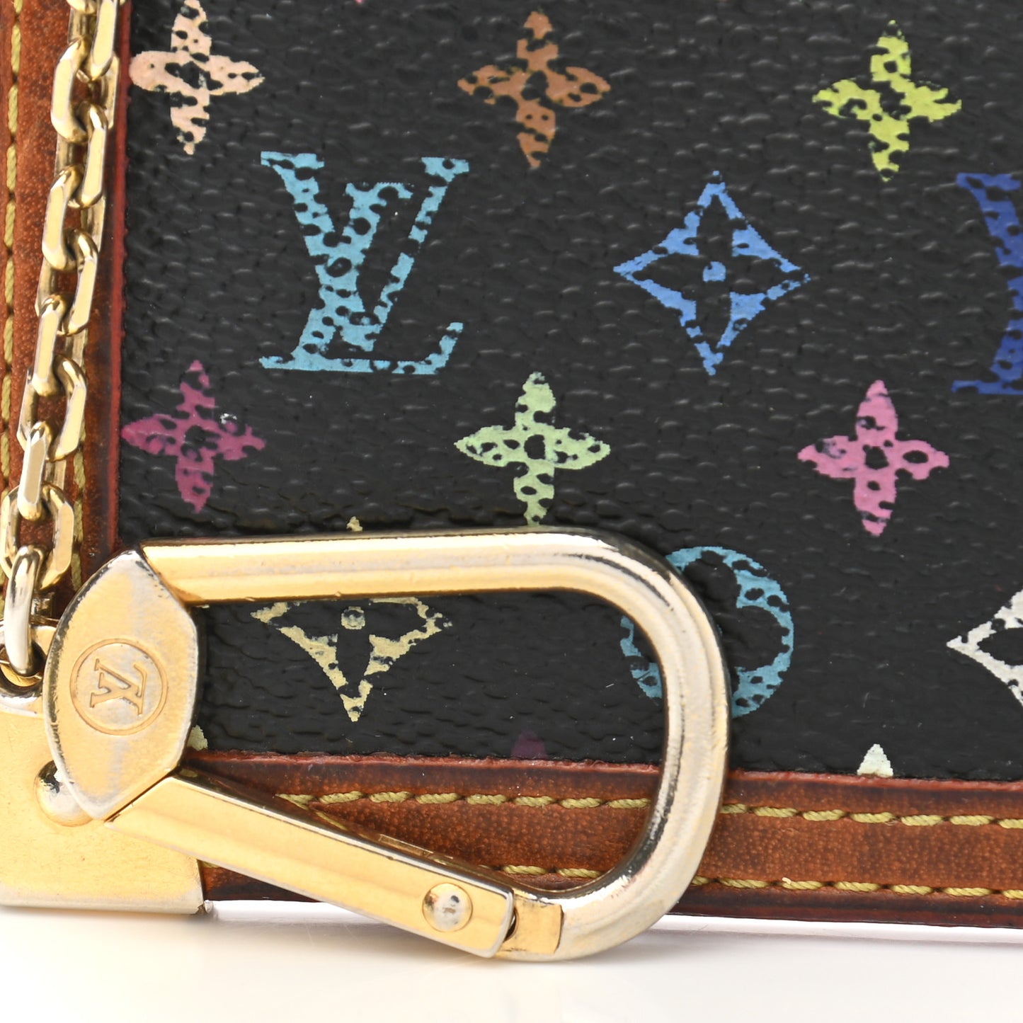 Monogram Multicolor Key Pouch Black