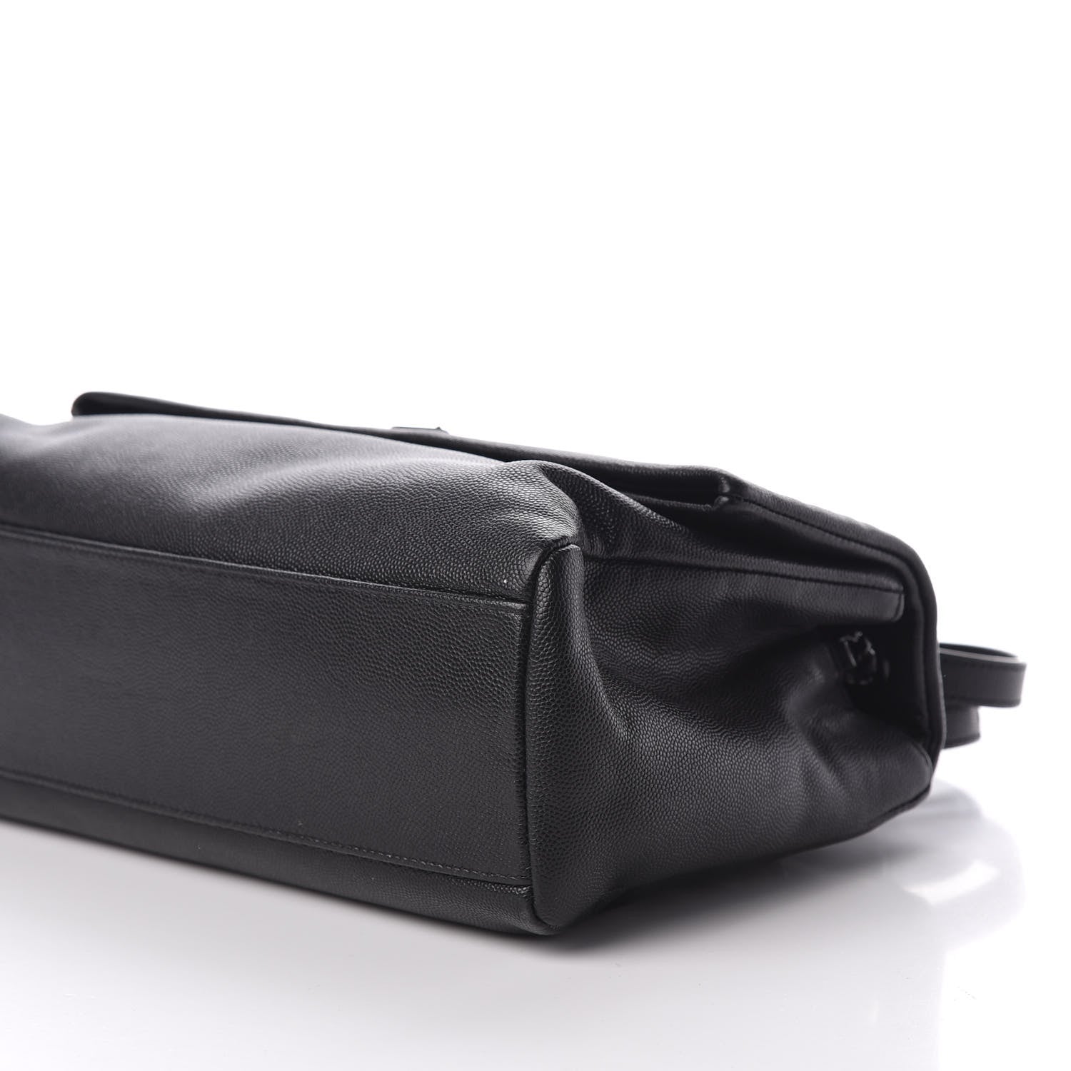 Saint Laurent Grain De Poudre Medium West Hollywood Monogram Fold-Over Black 11 of 13