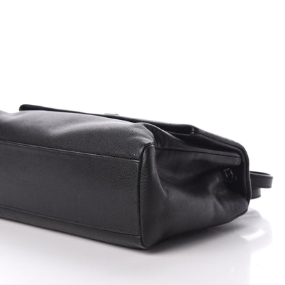 Saint Laurent Grain De Poudre Medium West Hollywood Monogram Fold-Over Black 11 of 13
