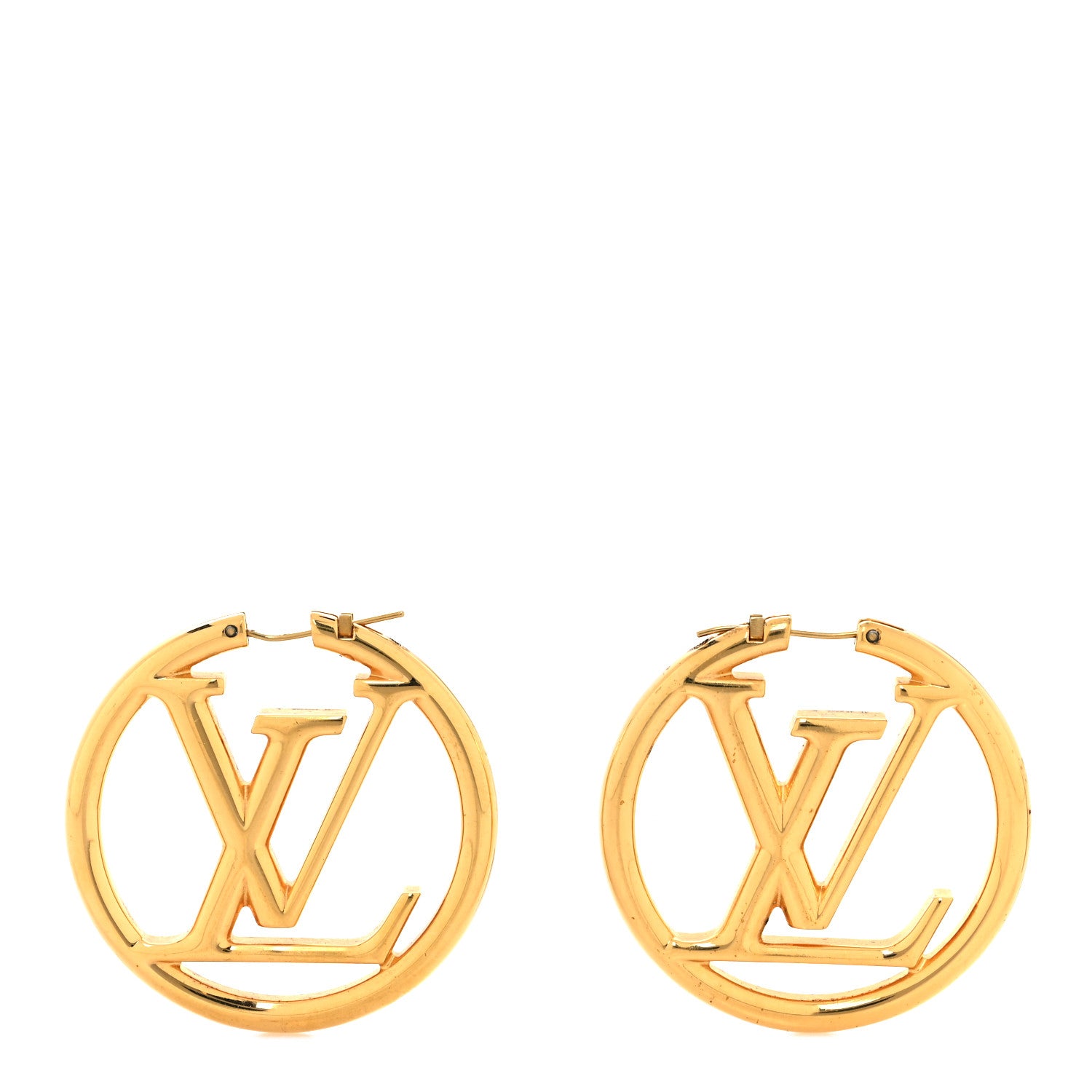 Louis Vuitton Metal Louise Hoop Earrings Gold 1 of 4