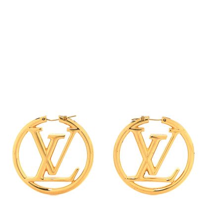 Louis Vuitton Metal Louise Hoop Earrings Gold 1 of 4