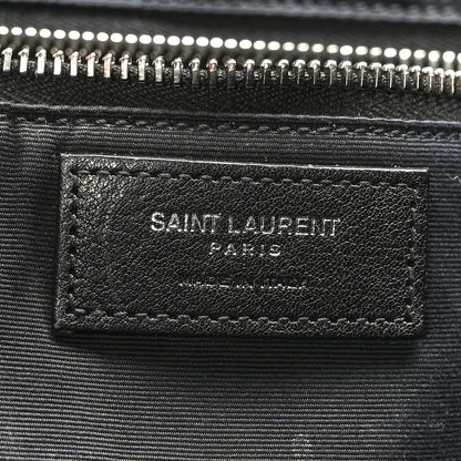 Saint Laurent Raffia Linen Calfskin Rive Gauche Tote Black 6 of 9