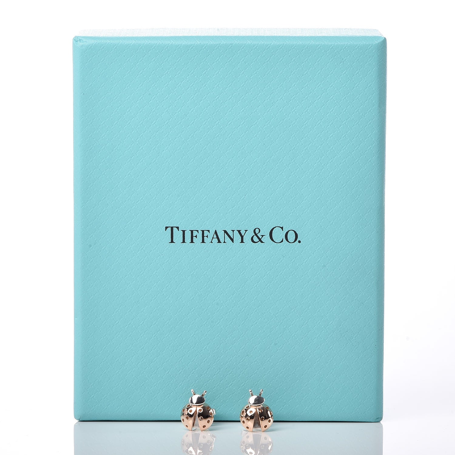 Tiffany Sterling Silver 18K Rose Gold Return to Love Bugs Ladybug Earrings 6 of 6