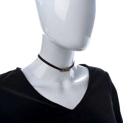 Christian Dior Grosgrain Ribbon J'Adior Logo Choker Necklace Black 2 of 5